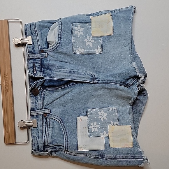 Wrangler Billabong Denim Patchwork Women Shorts - Picture 4 of 7